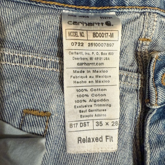 Vintage Carhartt Denim Jeans 35x28 - Picture 2 of 4